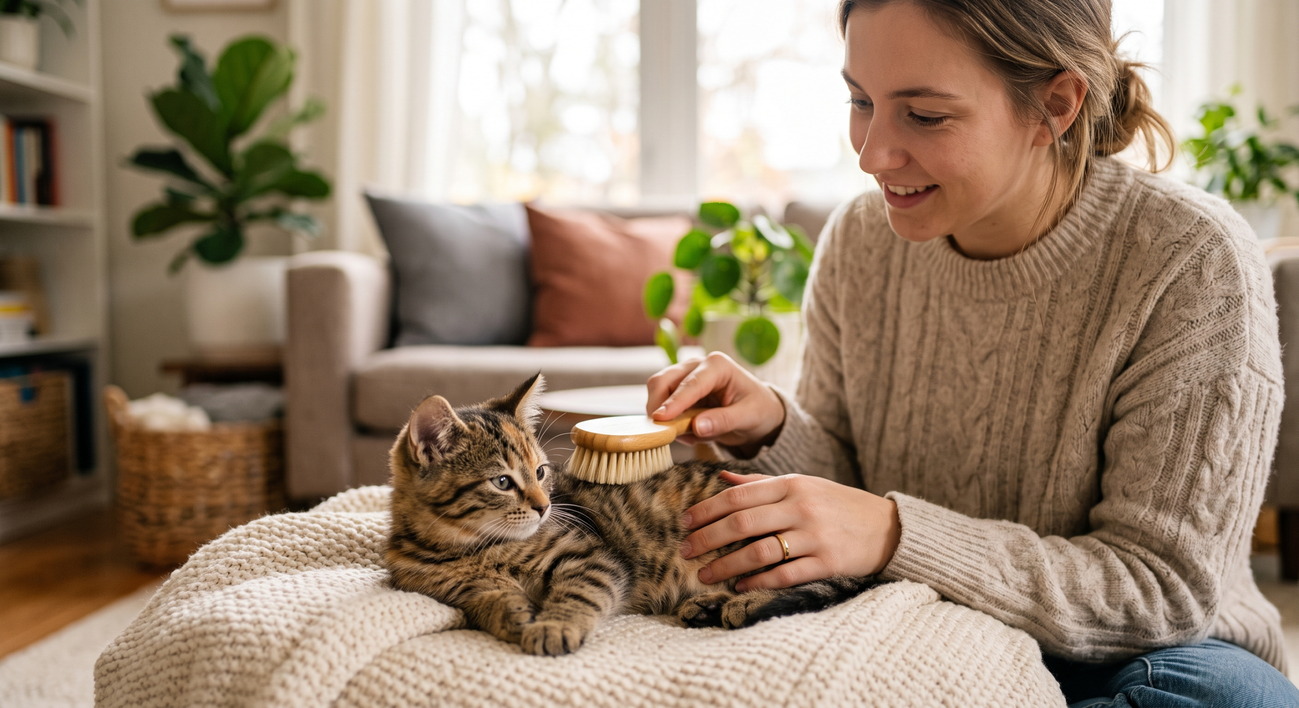 Grooming a kitten at home — how to brush a kitten properly.