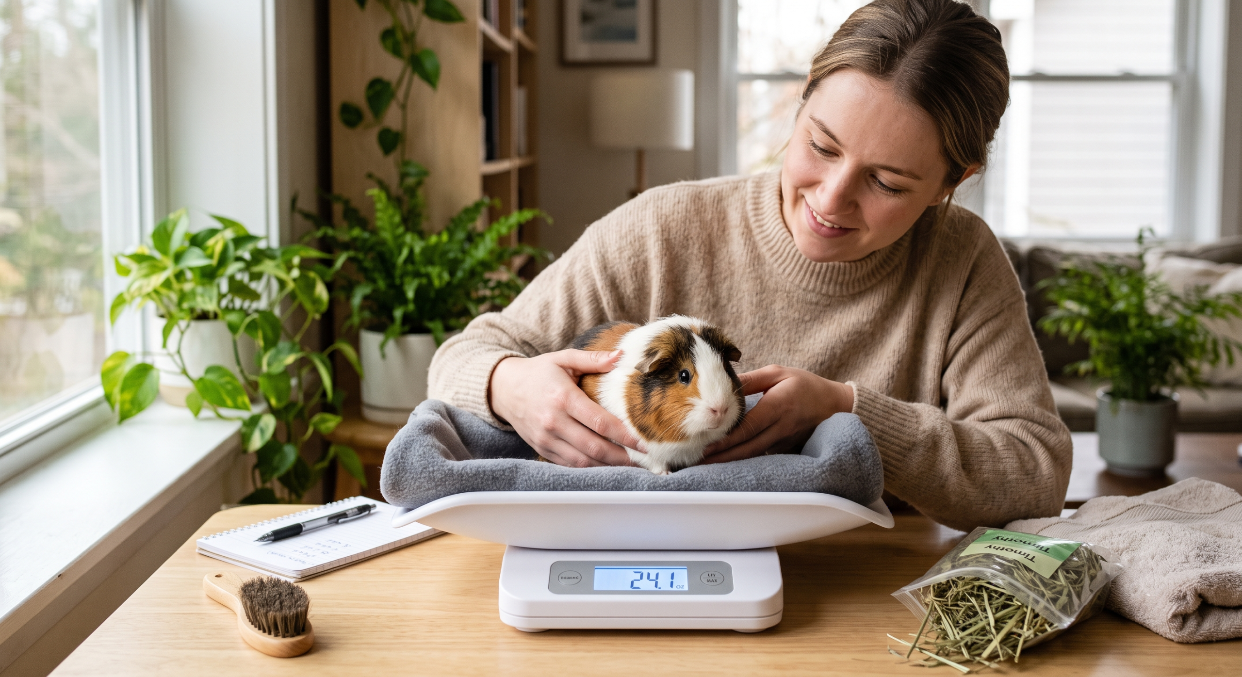 Routine guinea pig health check to catch warning signs early.